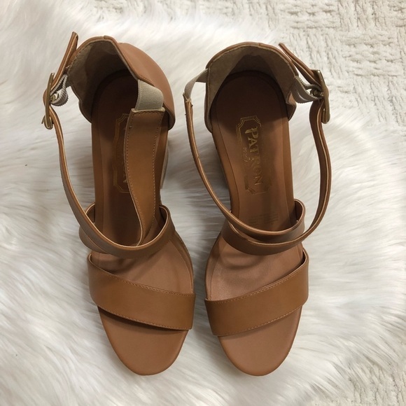 Patron by Perugia Natural Platform Cognac Sandal - Picture 2 of 8
